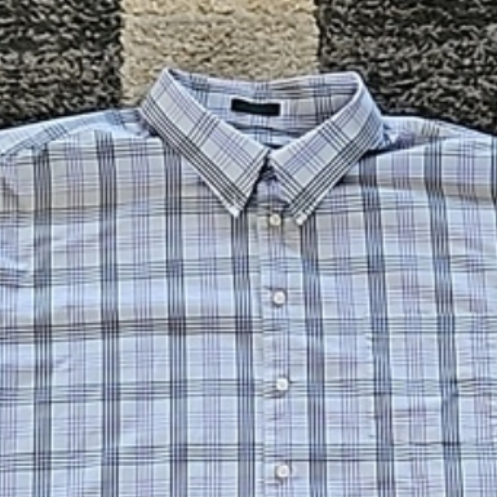 Forsyth Men's S/S Button-Down Formal/ Casual Checkered Shirt. Sz: 3X